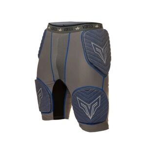 Alleson Adult Vortex Integrated 5-Pad Football Girdle - Gray/Blue, Medium